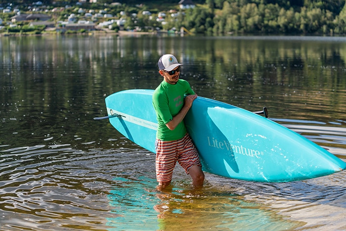Board Test-Station am Badestrand